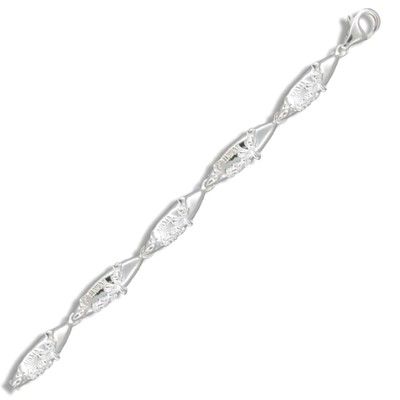 Sterling Silver Hawaiian Surfboard Design Bracelet