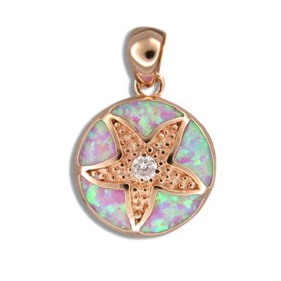 Sterling Silver Hawaiian Sand Dollar Pink Opal Pendant