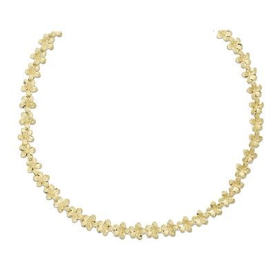 14kt Yellow Gold Hawaiian 7mm Plumeria Leis Necklace