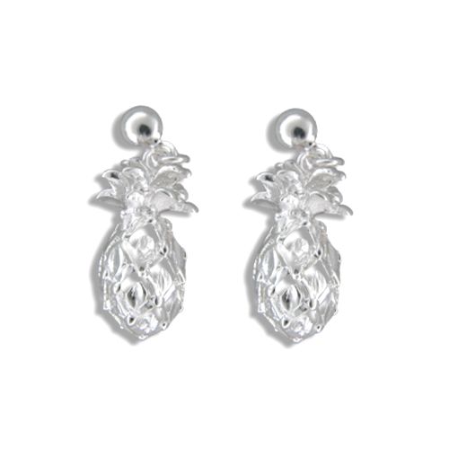 Sterling Silver Hawaiian (M) Pineapple Dangling Earrings