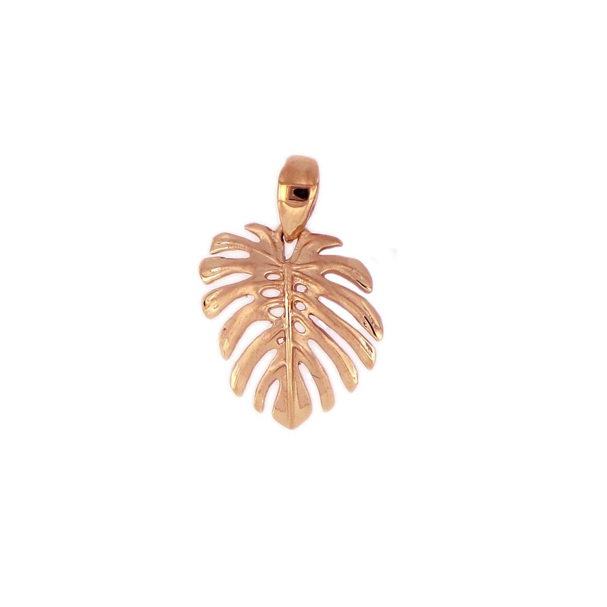 14KT Rose Gold Hawaiian Monstera Leaf Pendant (S)