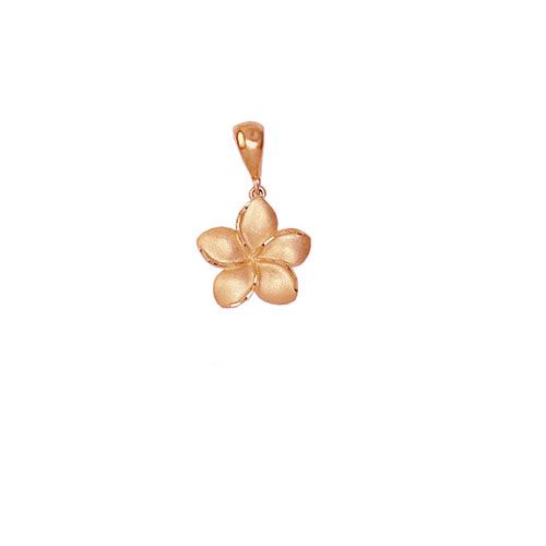 14kt Rose Gold Hawaiian Plumeria 10mm Pendant