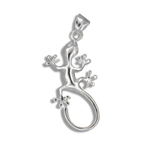 Sterling Silver Hawaiian Lucky Gecko Pendant