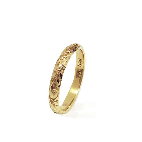 14KT Yellow Gold Hawaiian Wedding Ring Band