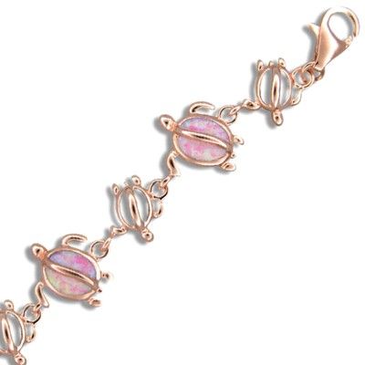 Sterling Silver Hawaiian Pink Opal Fish Hook Pendant - Jewelry - Authentic Hawaiian Goods - Leilanis Attic