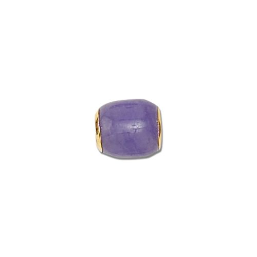 14KT Yellow Gold Purple Jade Lucky Barrel Pendant