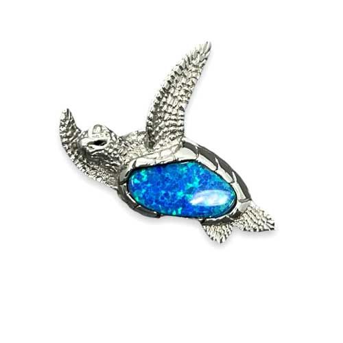 Sterling Silver Blue Opal Hawaiian Jewelry, Plumeria Jewelry, Honu  Jewelry