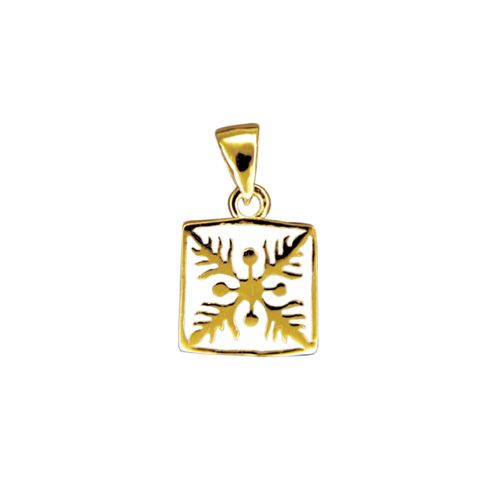 14kt Yellow Gold Hawaiian Cut-in Quilt Pendant