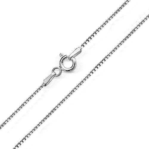 14K White Gold Box Chain